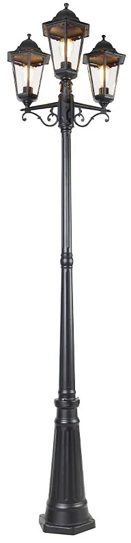 Zewnetrzna Latarnia zewnętrzna czarna 220 cm 3-punktowa IP44 - Hawana klasyczny/Antyczny Oswietlenie zewnetrzne