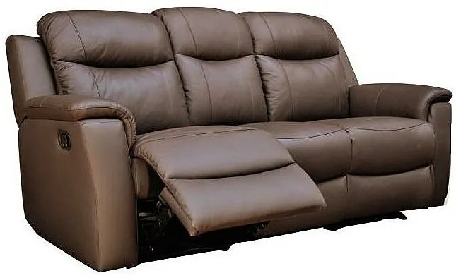 Kanapa skórzana 3-osobowa i 2 fotele EVASION z funkcją relax - Brązowy