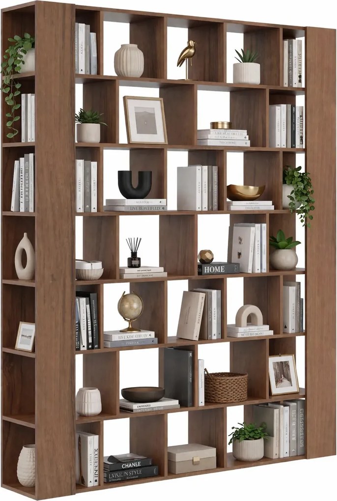 Orzechowy regał biblioteczka do salonu Z1-C52