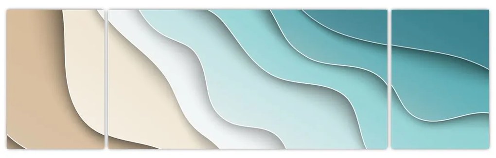 Abstrakcyjny obraz wybrzeża morskiego (170x50 cm)