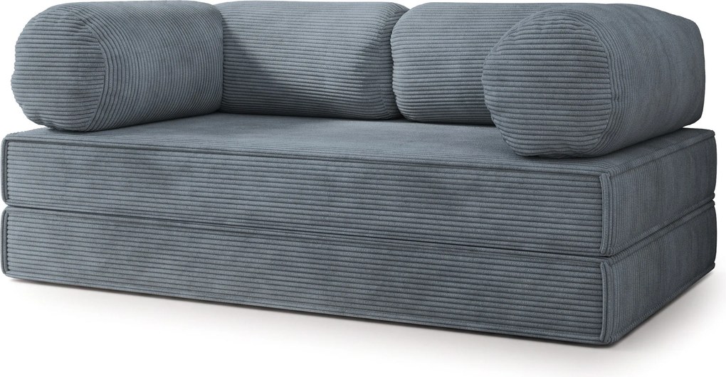 Masseno Sofa piankowa ALVIO z funkcją spania, Kanapa z pianki do salonu, Bezmontażowa, Tkanina sztruksowa – Szary POSO 60