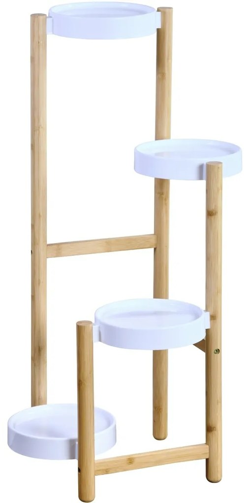Kesper 17276 Stojak bambusowy na kwiaty 48 x 42 x 78 cm, 4 piętra