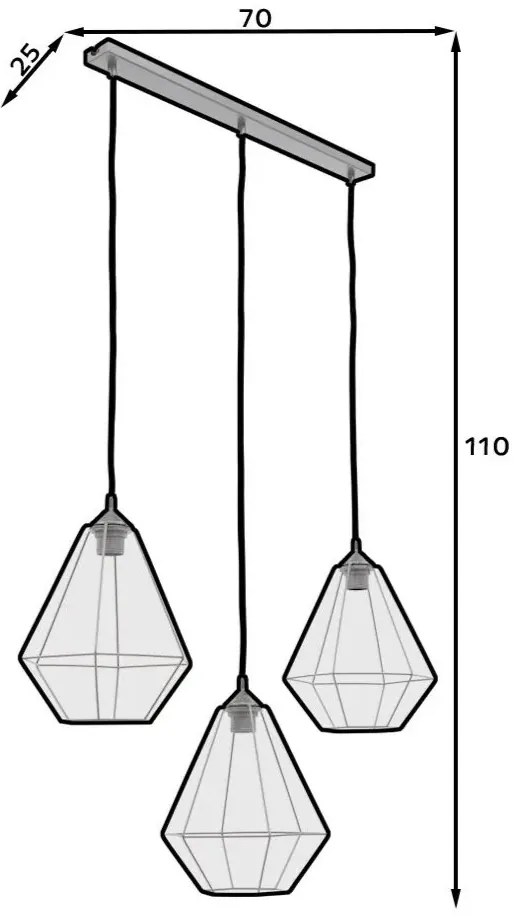 Lampa wisząca BREVITAS II czarna ELTAP
