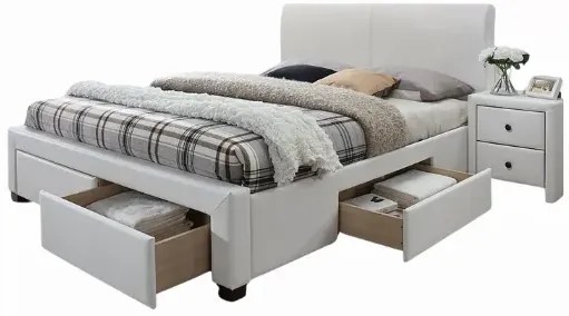 Białe łóżko dwuosobowe - Kamillo 2X 160x200