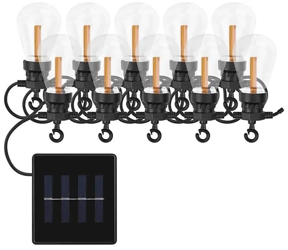 Solarny dekoracyjny łańcuch LED 10 diod/0,6 W/1,2 V 4,5 m IP44 800 mAh