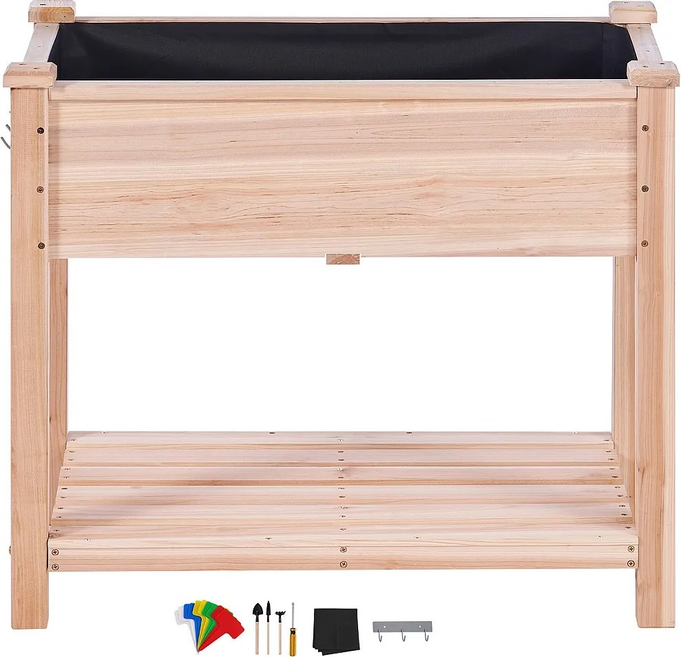 33,9 x 18,1 x 30 Cali Drewniana Podniesiona Doniczka na Kwiaty SucceBuy, Warzywa, Zioła