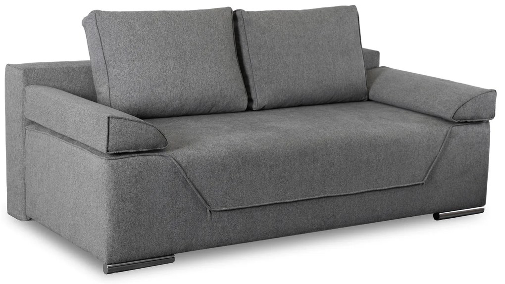 Sofa Rozkładana z Funkcją Spania RENO Dwuosobowa Szara Nowoczesna do Salonu