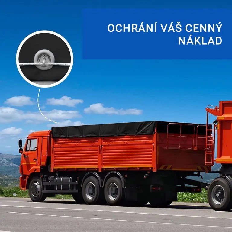 JAGO Plandeka 650 g/m², aluminiowe oczka, szara, 4 x 8 m