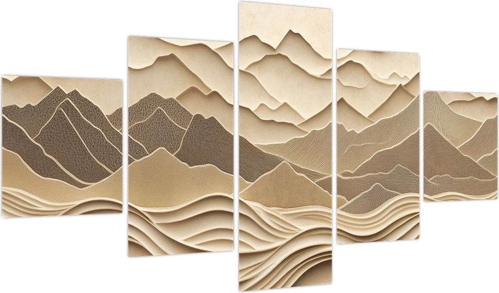 Obraz - 3D linie gór (125x70 cm)