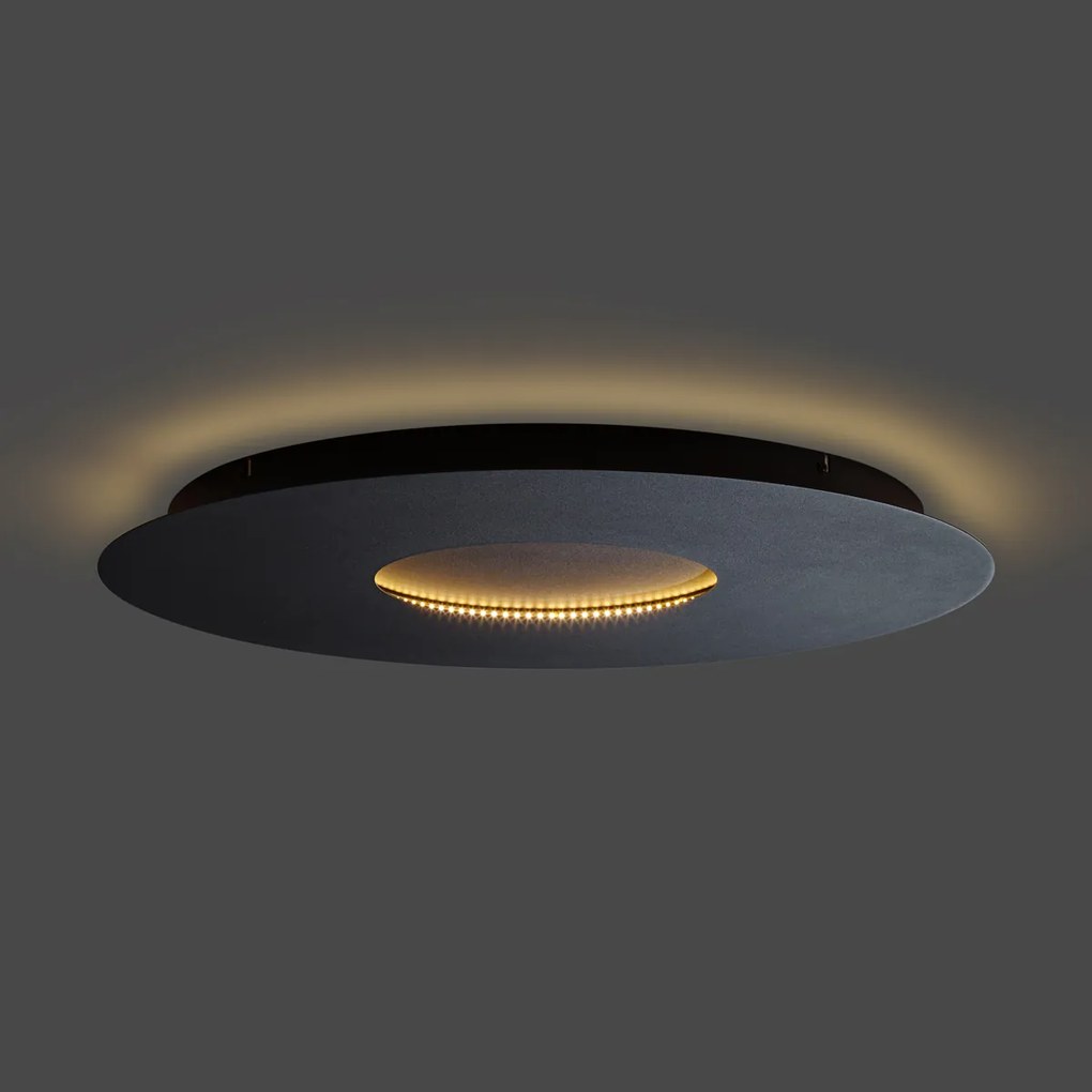 Nowoczesna lampa sufitowa czarna 60 cm z wbudowaną diodą LED z 3-stopniową regulacją ściemniania - Morning