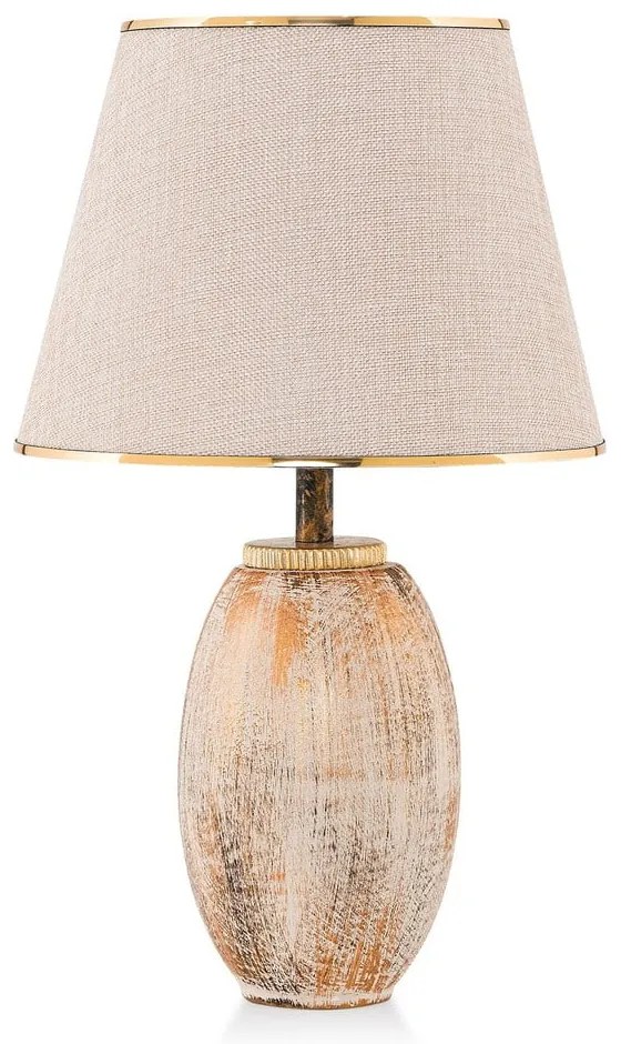 Kremowa/w kolorze złota lampa stołowa z tekstylnym kloszem (wysokość 50 cm) Yakamoz – Opviq lights