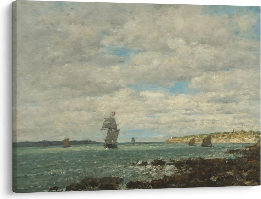 Obraz - Eugène Boudin, Coast of Brittany, reprodukcje (70x50 cm)