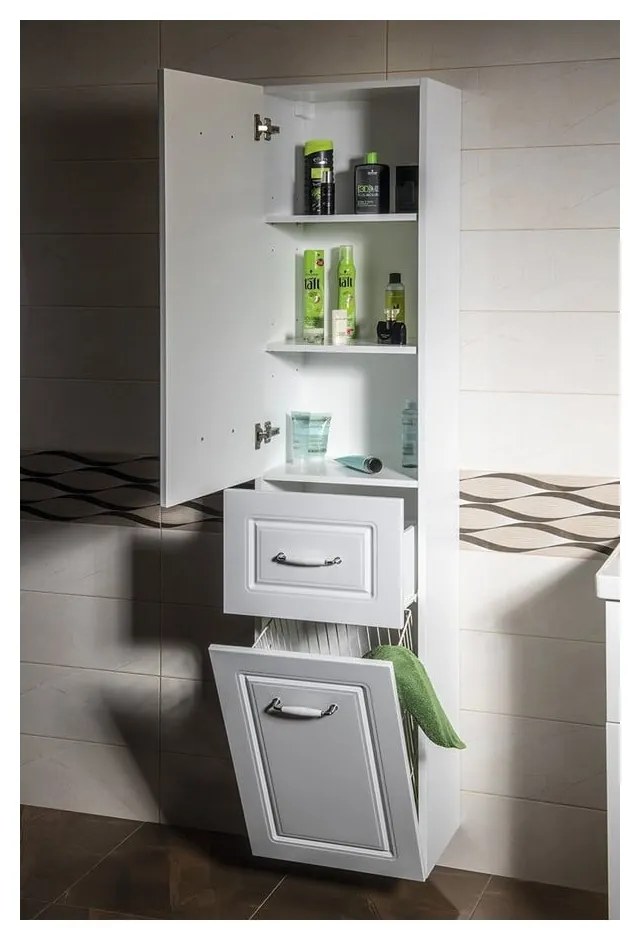 Biała szafka łazienkowa 40x184 cm Favolo – Sapho