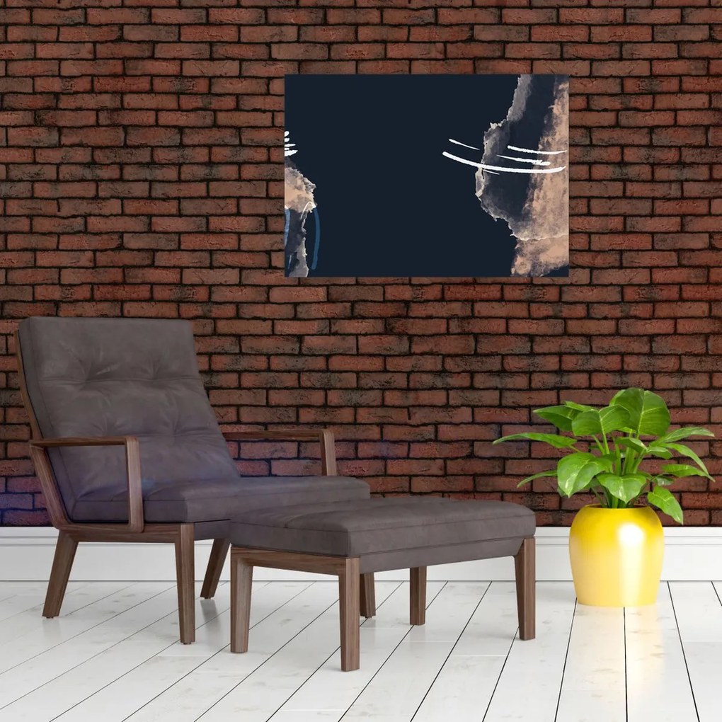 Obraz - Ciemnoniebieska abstrakcja (70x50 cm)
