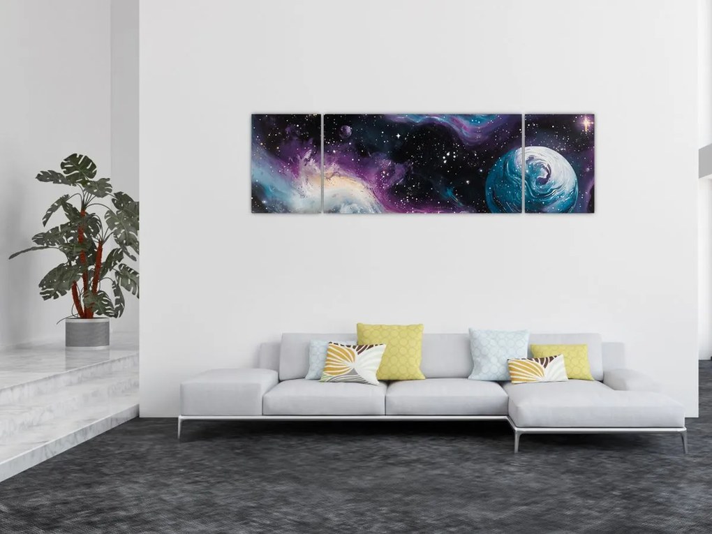 Obraz - Malowany wszechświat (170x50 cm)