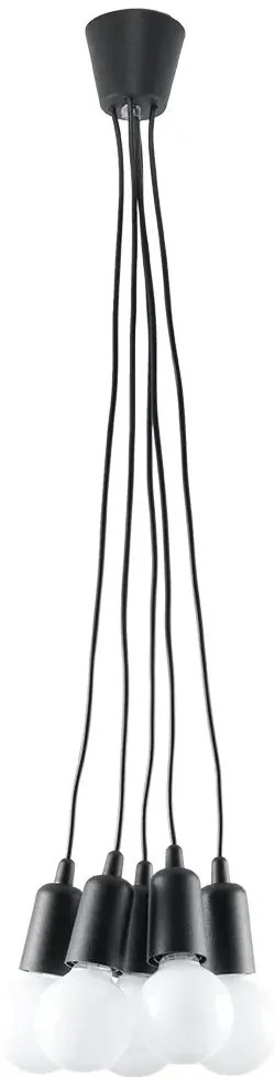 Czarna industrialna lampa wisząca - 3X EX543 B4-A77