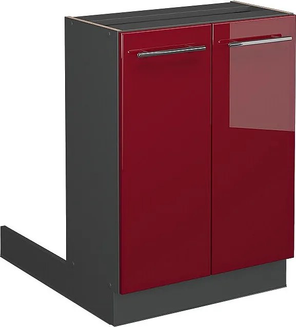 Wyspa kuchenna bordowa czerwień wysoki połysk 60x70x82 fame-line