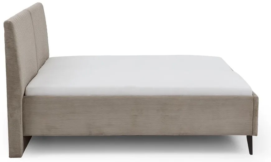 Szarobrązowe tapicerowane łóżko dwuosobowe bez stelaża 180x200 cm Lando – Meise Möbel