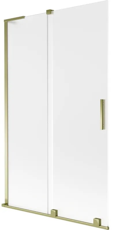 Mexen Velar L parawan nawannowy 2-skrzydłowy rozsuwany 110 x 150 cm, szron, złoty - 896-110-003-31-50