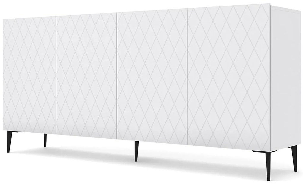 Komoda biały mat + czarne nogi W2-C14