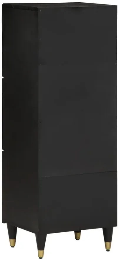 Czarna trzydrzwiowa szafka na nóżkach retro L9-P17