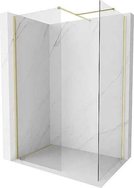 Mexen Kioto-X ścianka prysznicowa Walk-in 150 x 120 cm, transparent 10 mm, złota szczotkowana - 800-150-202-55-00-120-X
