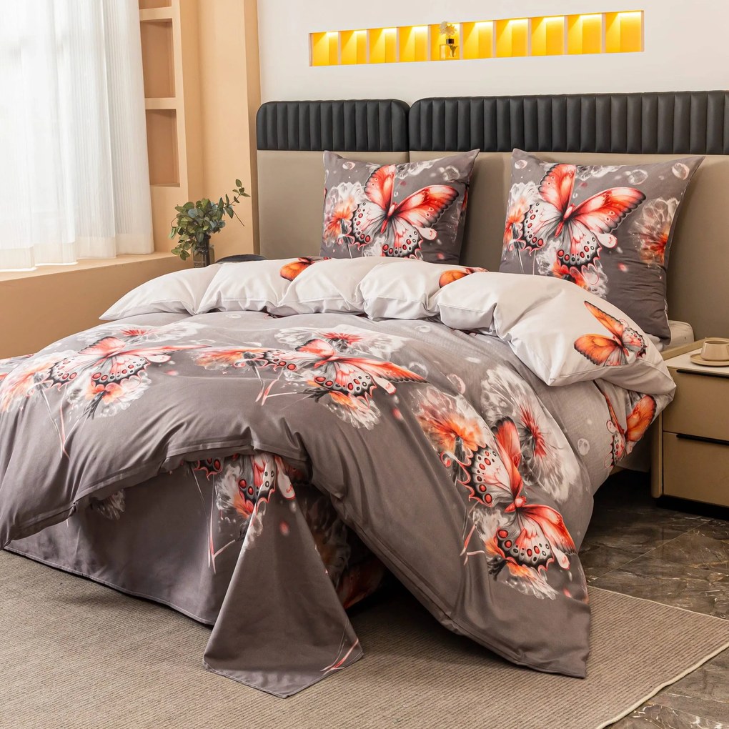 PrzytulneMieszkanie.pl PrzytulneMieszkanie.pl Pościel z mikrofibry FLARISSE szara Rozmiar pościeli: 70 x 80 cm | 140 x 200 cm