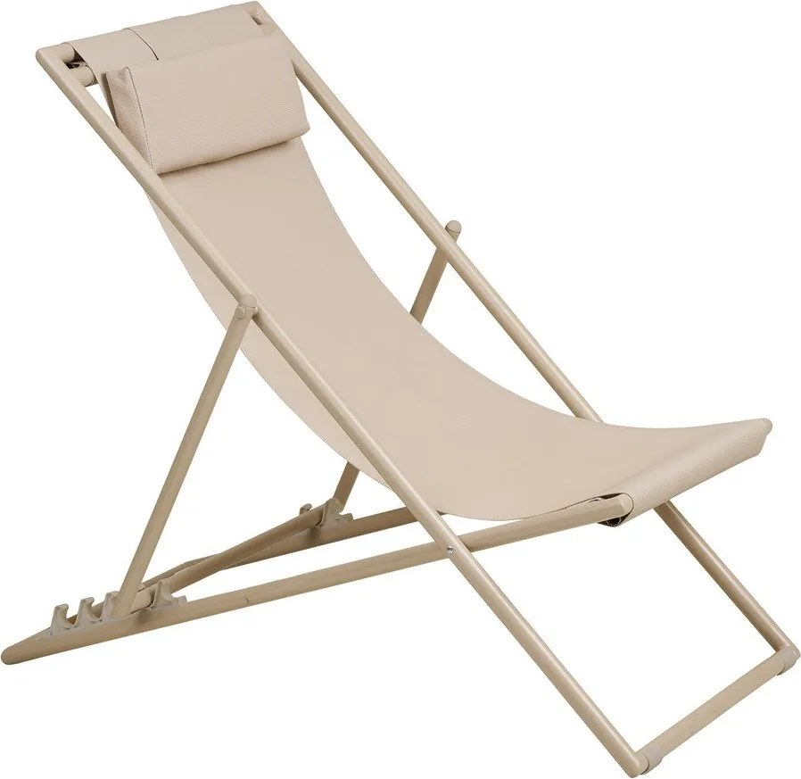 Beżowy metalowy leżak ogrodowy Curtis – House Nordic