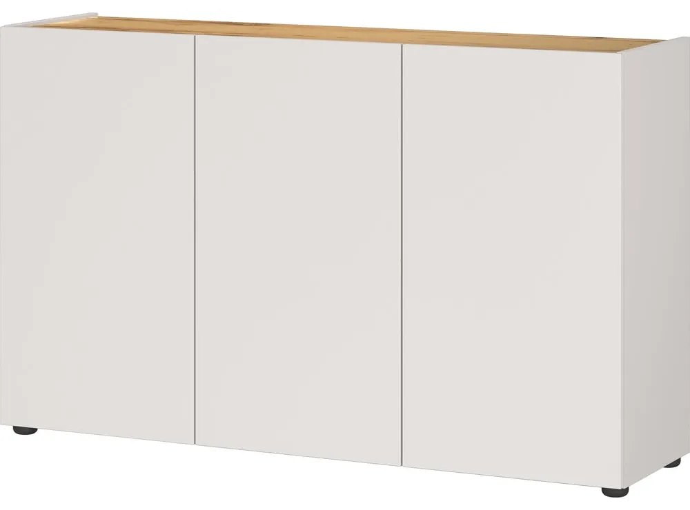 Biała szafka w dekorze dębu 120x76x34 cm Adrano – Germania