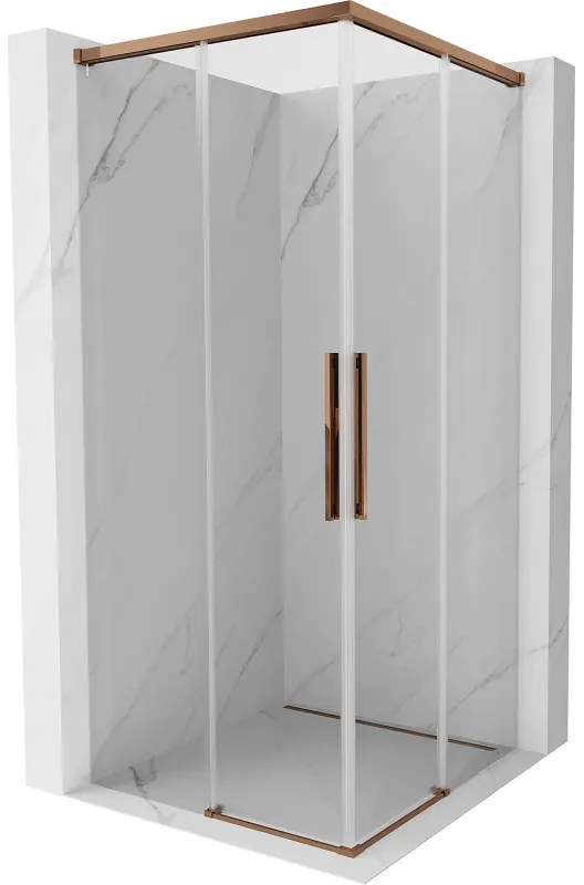 Mexen Rox Duo kabina prysznicowa rozsuwana 120 x 120 cm, transparent, różowe złoto - 8C2D-120-120-60-00