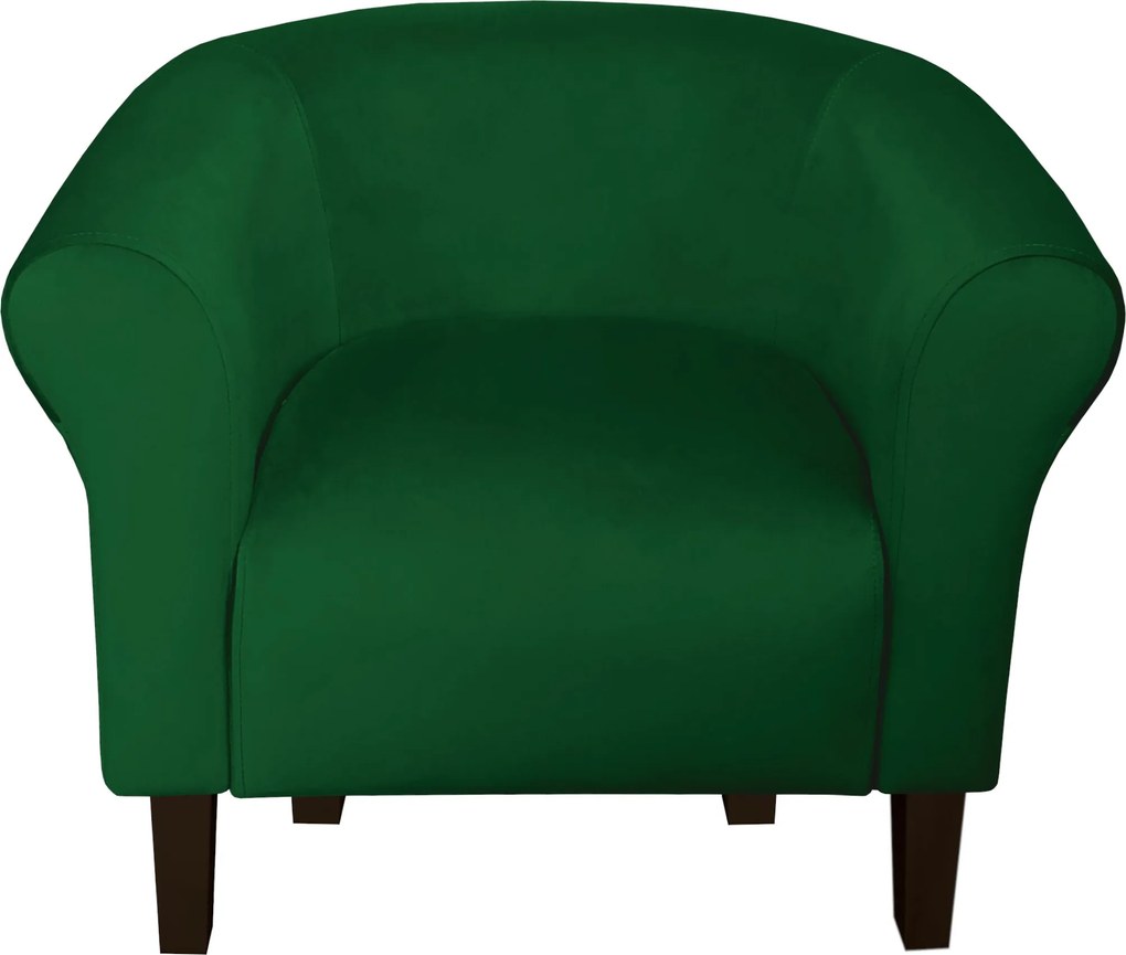 Fotel Milo tkanina Welur wygodny fotel tapicerowany do salonu i sypialni : Kolor nogi - Venge, Kolor tkaniny - VELVET - MG25, Wysokość nogi - 15 cm