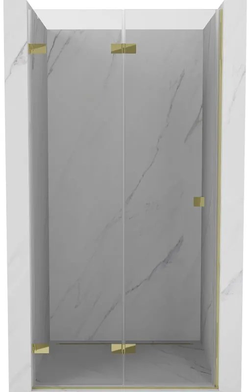 Mexen Lunar-F drzwi prysznicowe składane lewe 100 cm, transparent, złote - 836-100-000-50-00-L