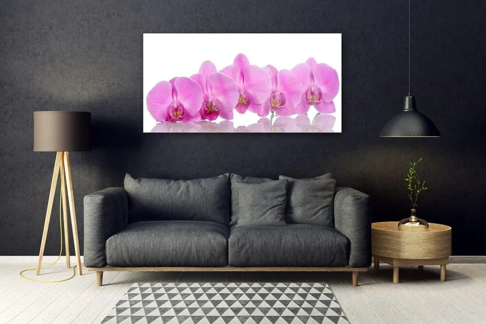 Obraz Szklany Różowa Orchidea Kwiaty