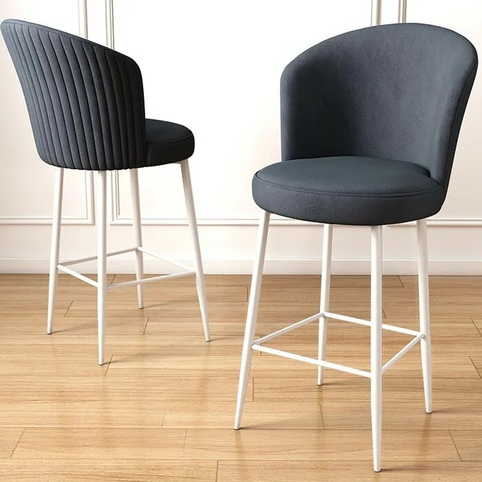 Zestaw krzeseł barowych Fora Anthracite and White,2 szt., 2 szt.