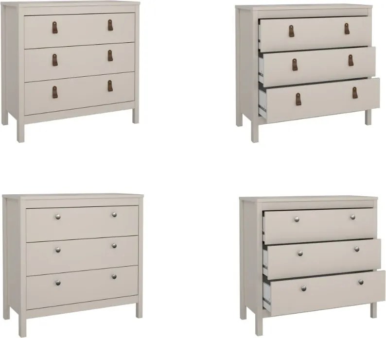 Komoda z szufladami na nóżkach Madrid 3S, kaszmir mat