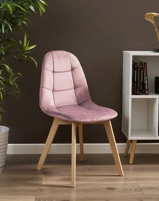 PROMOCJA Ciemnoróżowe aksamitne krzesło do jadalni BORA II. jakość