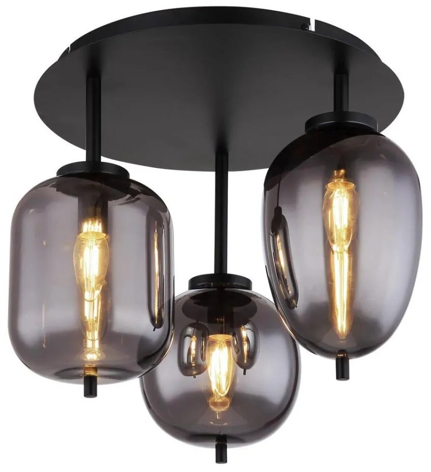 Globo 15345-3D - Lampa sufitowa BLACKY 3xE14/40W/230V czarna
