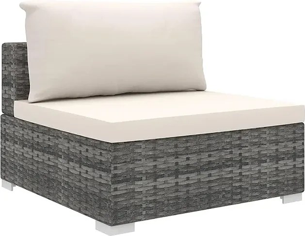 Szaro-kremowy 9-częściowy wypoczynkowy zestaw do ogrodu S5-H08