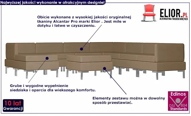 9-częściowy brązowy zestaw wypoczynkowy - Marsala 9D