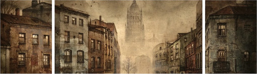 Obraz - Malowanie miasta (170x50 cm)