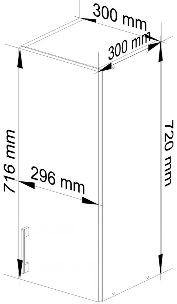 Górna szafka kuchenna 30 cm - Napolo 12X