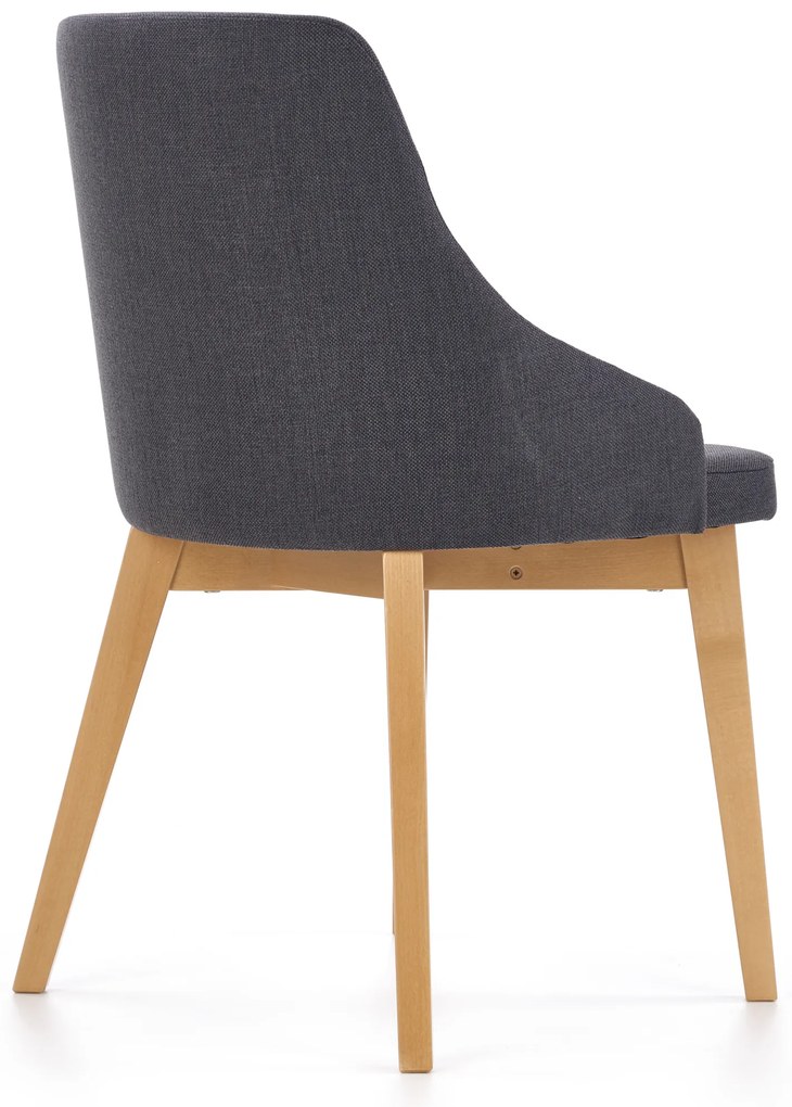 Krzesło do Jadalni Tapicerowane, Ciemny Szary/Dąb Miodowy TOLEDO Inari 95