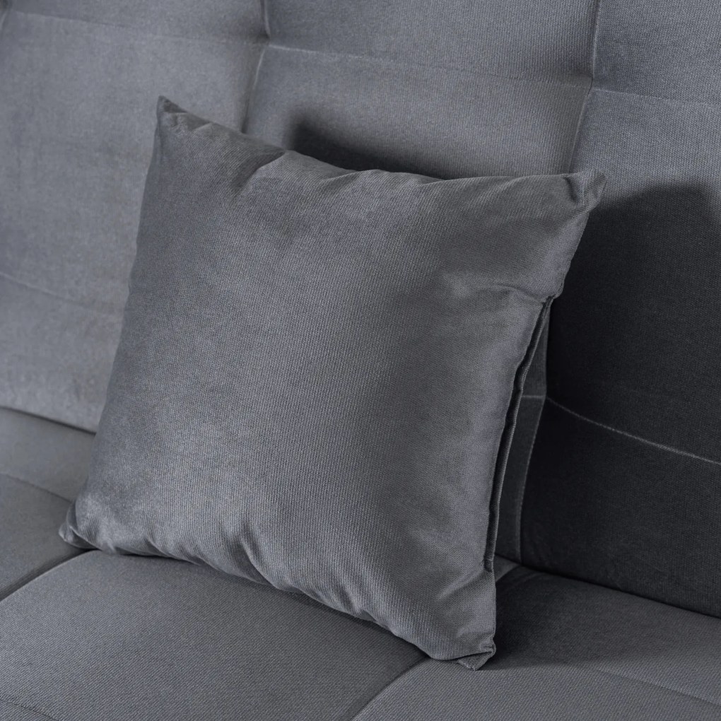 Sofa z Funkcją Spania LIMA Rozkładana Wersalka Dwuosobowa Szara Nowoczesna do Salonu