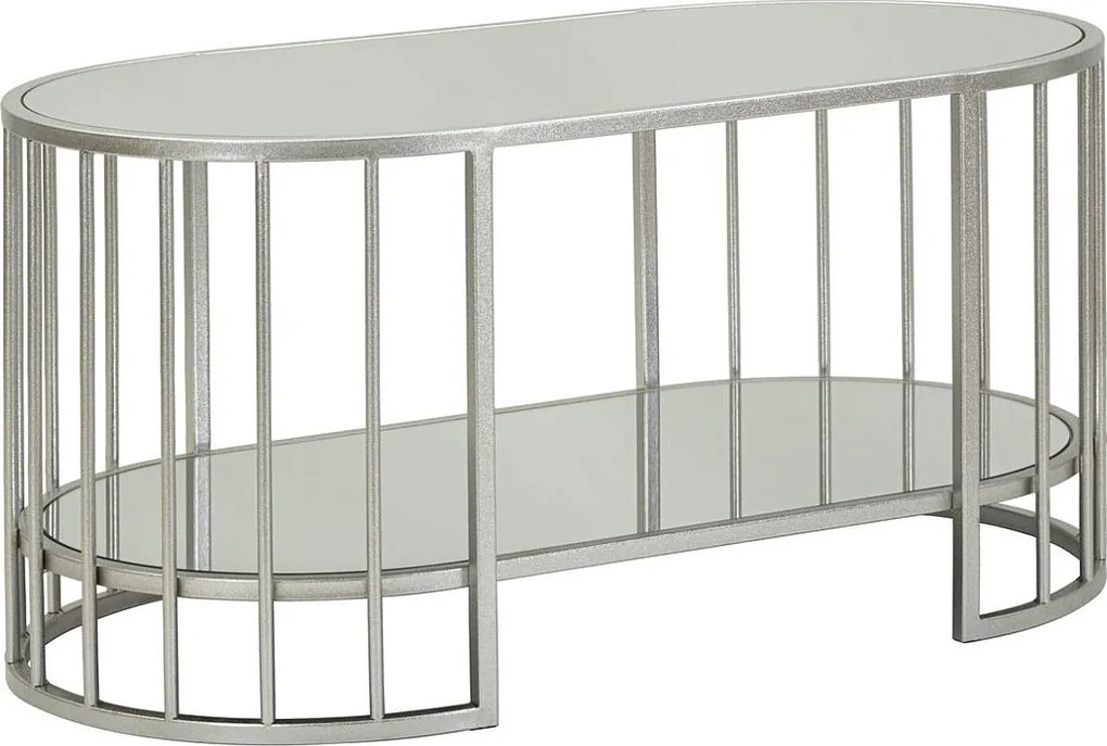 Stolik Kawowy VKH793, Srebrny, 90x50x45 cm, Kendra Home