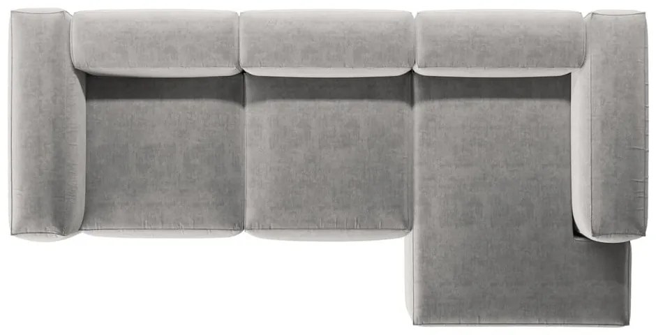 Jasnoszary narożnik (prawostronny/z szezlongiem) Bergamo – Cosmopolitan Design