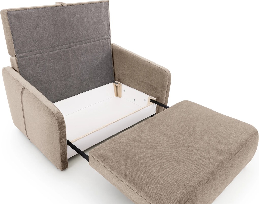 Sofa Zeldia 155 z funkcją spania - brązowy szenil hydrofobowy Spring 1110