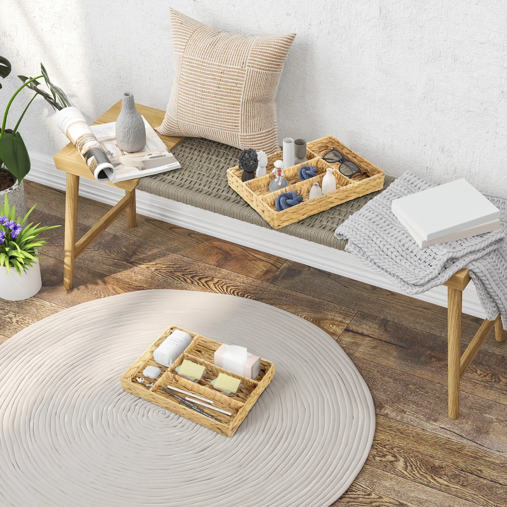 HOMCOM Zestaw 2 Koszy do Przechowywania z Przegródkami, do Organizacji Przedmiotów, do Salonu, Kuchni, Sypialni