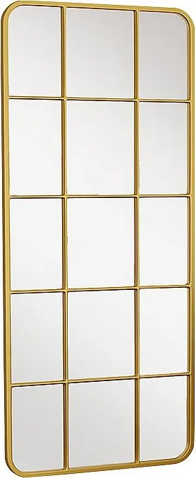 Lustro metalowe w kształcie okna - szer. 60 x wys. 140 cm - Złoty - SCIARA