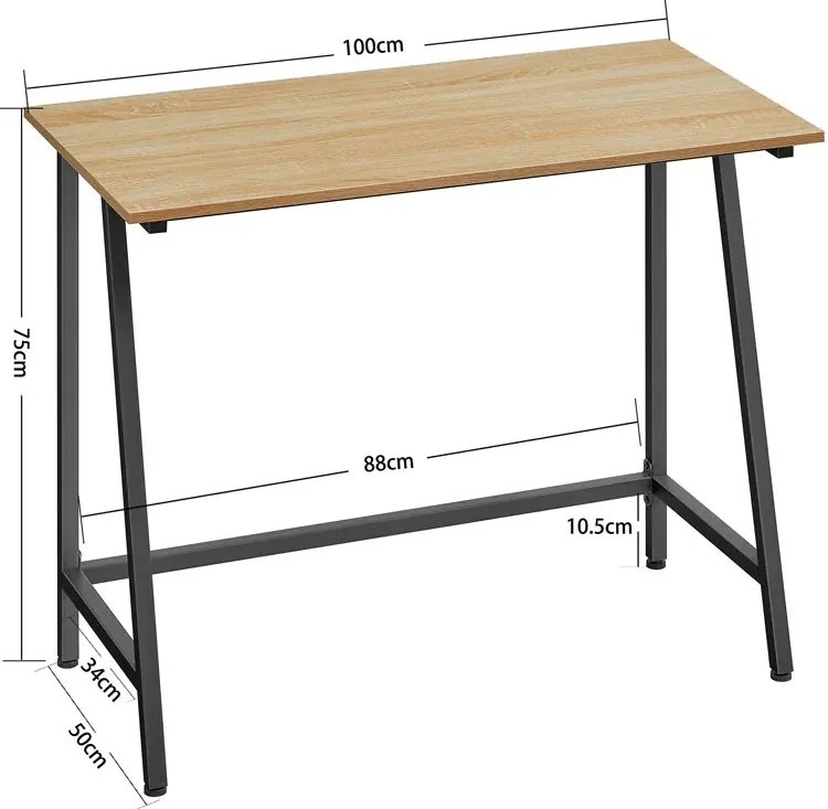 Proste biurko komputerowe w stylu loft dąb sonoma B8-S66