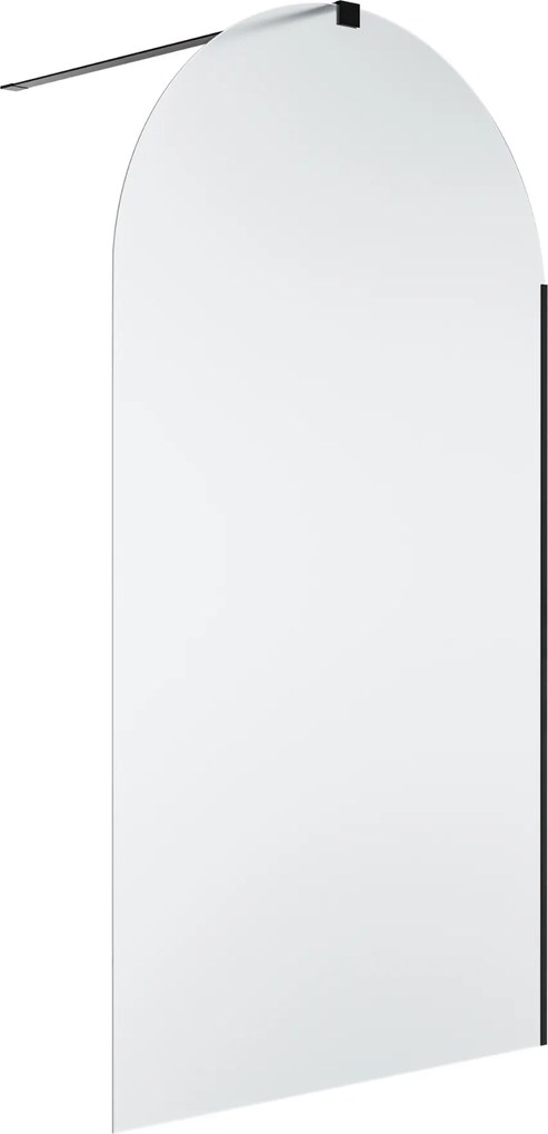 Ścianka prysznicowa Walki-in szkło satynowe matowe półokrągła 8mm MOLIS Satin Oval MASSI | Różne rozmiary : Kolor profili kabiny - złoty szczotkowany, Szerokość ścianki - 110 cm , Typ montażu - WALK in FIX (Do ściany)